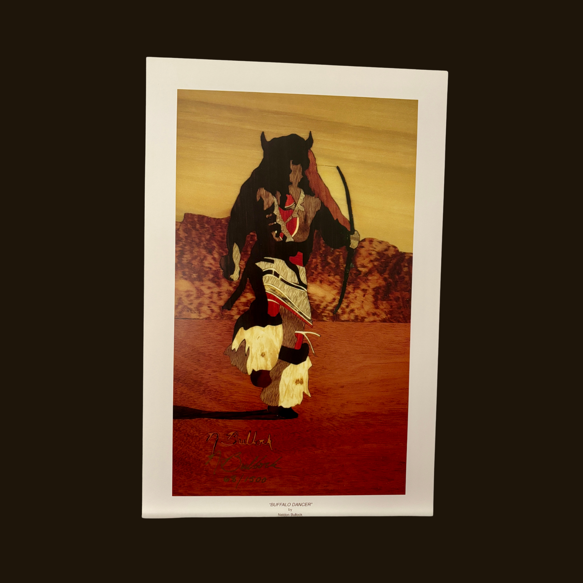 Buffalo-dancer-front-neldon-bullock-marquetry-art-print
