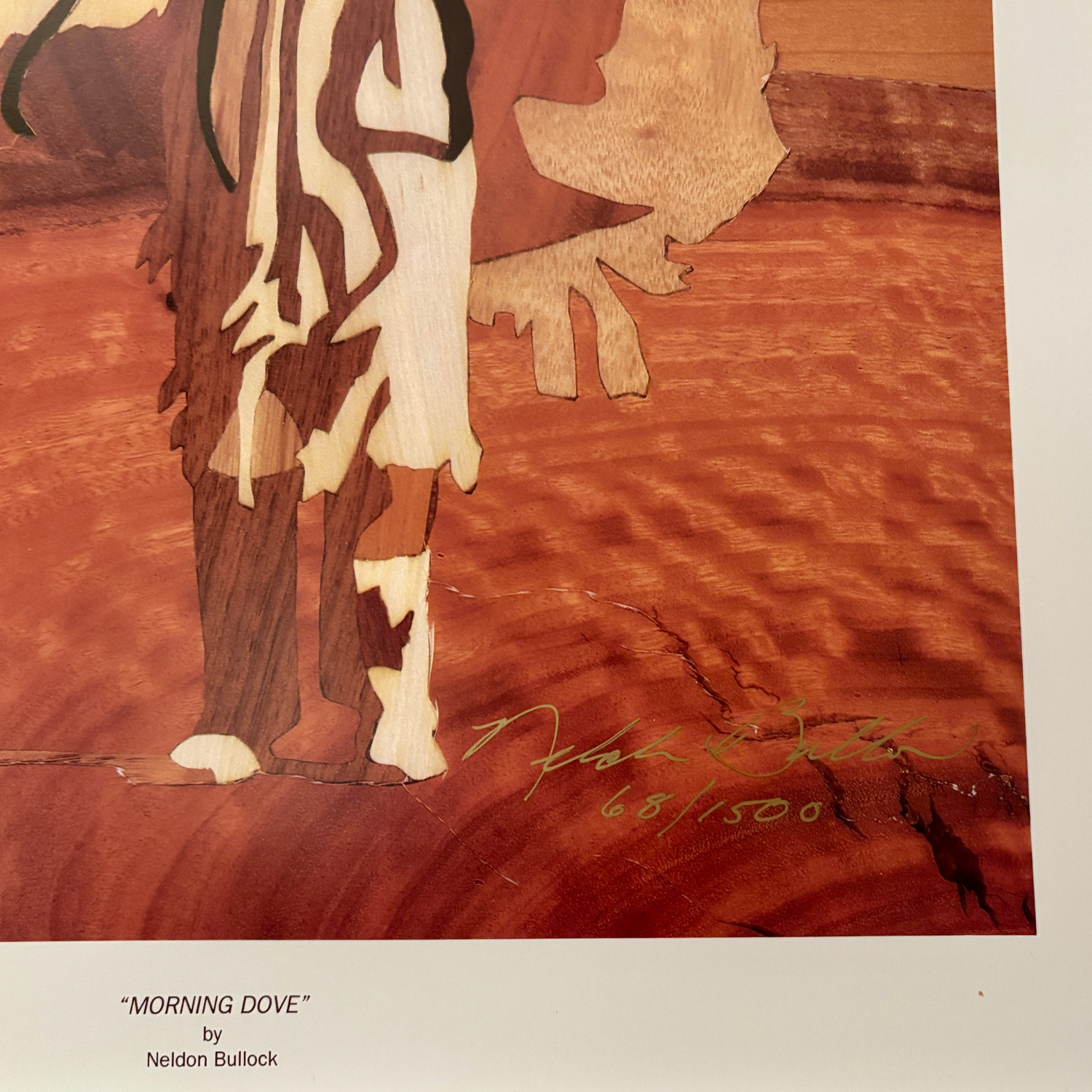 morning-dove-title-wood-marquetry-art-neldon-bullock